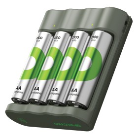 Caricabatterie per AA e AAA con 4 Batterie AA NiMH da 2100 mAh Incluse