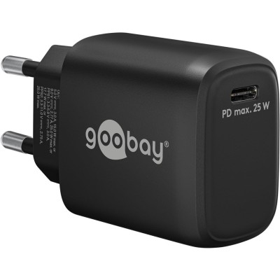 Caricatore Alimentatore GaN USB-C&trade PD da Muro 25W Nero