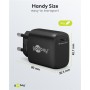 Caricatore Alimentatore GaN USB-C&trade PD da Muro 25W Nero