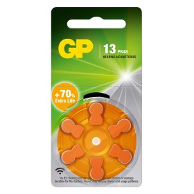 Blister 6 Batterie a Bottone PR48 ZA13 AC13 DA13 per Protesi Acustiche