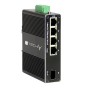 Convertitore Ethernet Industriale Gigabit 4 porte RJ45 a 1 porta SFP Non Gestito