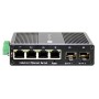 Convertitore Ethernet Industriale Gigabit 4 porte RJ45 a 2 porte SFP Non Gestito