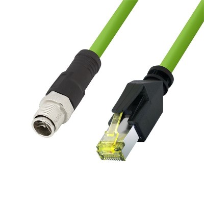 Cavo di Rete Industriale M12 RJ45 Cat. 6A SFTP PUR 1m