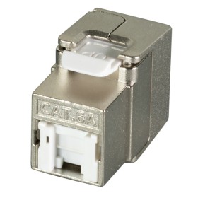 Frutto Keystone RJ45 Cat.6A 10Gigabit FTP 180&deg Toolless con Otturatore