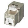 Frutto Keystone RJ45 Cat.6A 10Gigabit FTP 180&deg Toolless con Otturatore