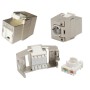 Frutto Keystone RJ45 Cat.6A 10Gigabit FTP 180&deg Toolless con Otturatore
