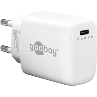 Caricatore Alimentatore GaN USB-C&trade PD da Muro 25W Bianco