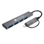 Hub USB-A USB-C&trade 3.2 a 4 porte USB-A Slim in Metallo