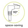 Cavo di rete Patch Connettore Angolato 90&deg CCA Cat.6A UTP 1m Bianco