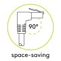 Cavo di rete Patch Connettore Angolato 90&deg CCA Cat.6A UTP 2m Nero