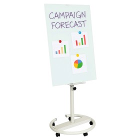 Lavagna Magnetica in Vetro Bianco Flipchart Portablocco con Ruote 120x80cm