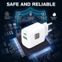 Caricatore Alimentatore USB-C&trade 20W e USB-A 18W da Muro