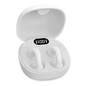 Cuffie Auricolari Wireless Aperte OWS con Custodia Smart Touch Screen LCD Bianco