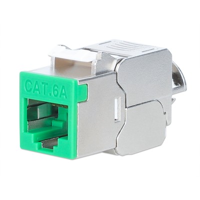 Frutto Keystone RJ45 Cat.6A 10G Slim STP Toolless Verde