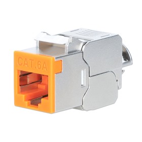 Frutto Keystone RJ45 Cat.6A 10G Slim STP Toolless Arancione