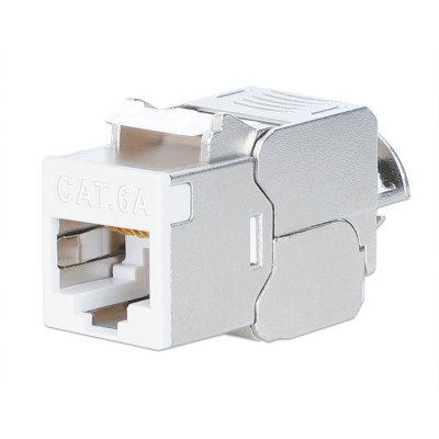 Frutto Keystone RJ45 Cat.6A 10G Slim STP Toolless Bianco