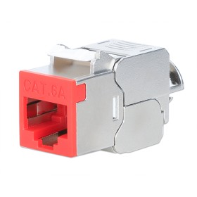 Frutto Keystone RJ45 Cat.6A 10G Slim STP Toolless Rosso