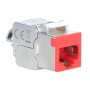 Frutto Keystone RJ45 Cat.6A 10G Slim STP Toolless Rosso