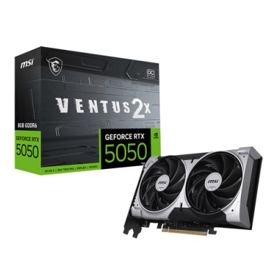 MSI VGA RTX 5050, RTX 5050 8G VENTUS 2X OC, 8GB GDDR6, HDMI/DP*3, ATX, DUAL FAN, OC
