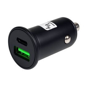 Mini Caricatore da Auto USB-A e USB-C&trade 5V/4A Nero