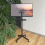 Supporto a Pavimento per TV con Mensola e Base Compatta Salva Spazio