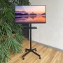 Supporto a Pavimento per TV con Mensola e Base Compatta Salva Spazio