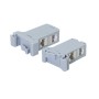 Adattatore per Guida DIN con 2 Accoppiatori Cat.6A RJ45 F/F, Schermato