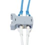 Adattatore per Guida DIN con 2 Accoppiatori Cat.6A RJ45 F/F, Schermato