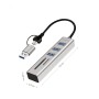 Hub USB 3.2 3 porte USB-A, 2  SD/microSD Alluminio Silver
