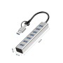 Hub USB 3.2 7 porte USB-A Alluminio Silver