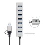 Hub USB 3.2 7 porte USB-A Alluminio Silver