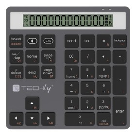 Tastierino Numerico BT V5.0 Wireless 2in1 con Calcolatrice Grigio Scuro