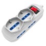 Presa Multipla a 4 Posti 10/16A Bipasso e 2 10/16A Bipasso Schuko con Interruttore