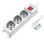 Multipresa 3 Posti Italiana Bipasso / Schuko con spina 16A angolata