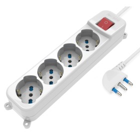 Multipresa 4 Posti Italiana Bipasso / Schuko con spina 16A angolata