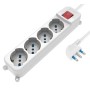 Multipresa 4 Posti Italiana Bipasso / Schuko con spina 16A angolata