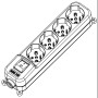 Multipresa 4 Posti Italiana Bipasso / Schuko con spina 16A angolata