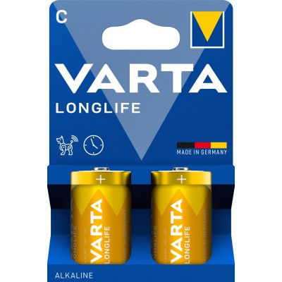 Blister 2 Batterie 1,5V Longlife Alcalina C Mezza Torcia