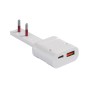 Spina Italiana Ultrapiatta USB tipo A e USB-C&trade 2P+T250V 10A 20W, Bianco