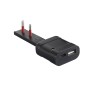 Spina Italiana Ultrapiatta USB tipo A e USB-C&trade 2P+T250V 10A 20W, Nero