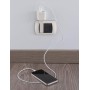 Spina Italiana Ultrapiatta USB tipo A e USB-C&trade 2P+T250V 10A 20W, Bianco