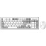 Kit Tastiera e Mouse 1600 Dpi Wireless Bianco e Grigio