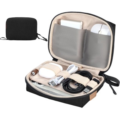 Borsa Organizer Compatta per Accessori Ufficio Fotografia Viaggi, Nero