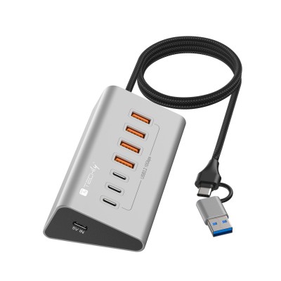 Hub USB 3.2 Gen2 a 4 porte USB-A, 3p USB-C&trade in Metallo