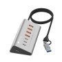 Hub USB 3.2 Gen2 a 4 porte USB-A, 3p USB-C&trade in Metallo
