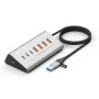 Hub USB 3.2 Gen2 a 4 porte USB-A, 3p USB-C&trade in Metallo