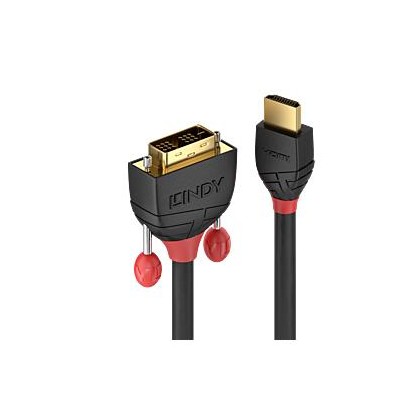 LINDY CAVO HDMI A DVI-D BLACK LINE, 1M