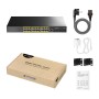 Switch 24 Porte Web-Managed PoE Gigabit L3 con 4 Porte SFP, GS5024PS4 Nero