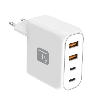 Caricatore Alimentatore 2 Porte USB-C&trade e 2 Porte USB-A da Muro 100W per Smartphone o Tablet