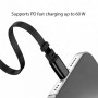 Cavo USB-C&trade Retrattile PD 60W 3A Compatibile Thunderbolt 3/4 1 metro Nero